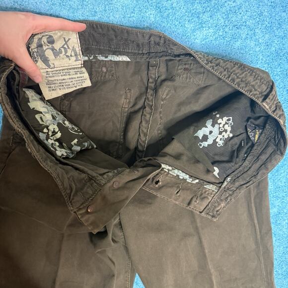 J Brand Men’s Straight Leg Pants Size 36x34 Olive Green Khaki Cotton - Picture 15 of 16